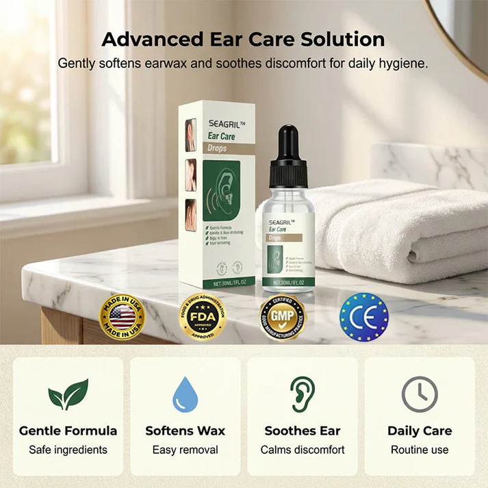【👑Top Sellers of 2026】👂SEAGRIL™ Ear Care Drops- Tinnitus Relief – Gentle Cleansing & Soothing Relief for Healthy Ears -Plant-Based Formula|FDA-Registered