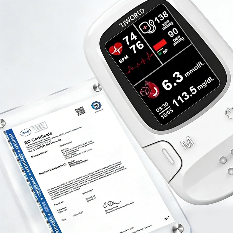 [TGA Approved] TIWORID™ Clinical Grade Non-Invasive Glucose Monitor, BP Meter & Physiotherapy Device | 99.9% Precision | 3-in-1 Health Hub + Gift