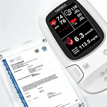 [TGA Approved] TIWORID™ Clinical Grade Non-Invasive Glucose Monitor, BP Meter & Physiotherapy Device | 99.9% Precision | 3-in-1 Health Hub + Gift