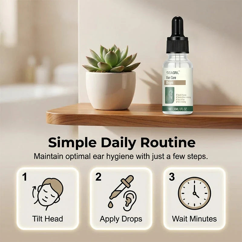 【👑Top Sellers of 2026】👂SEAGRIL™ Ear Care Drops- Tinnitus Relief – Gentle Cleansing & Soothing Relief for Healthy Ears -Plant-Based Formula|FDA-Registered